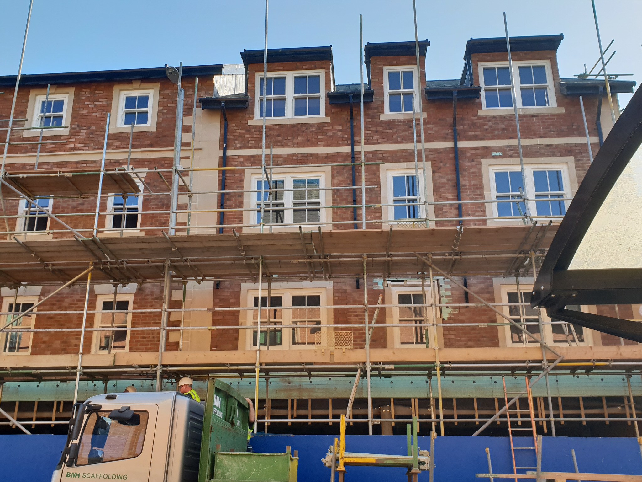 Brick facade construction at Imperial Place